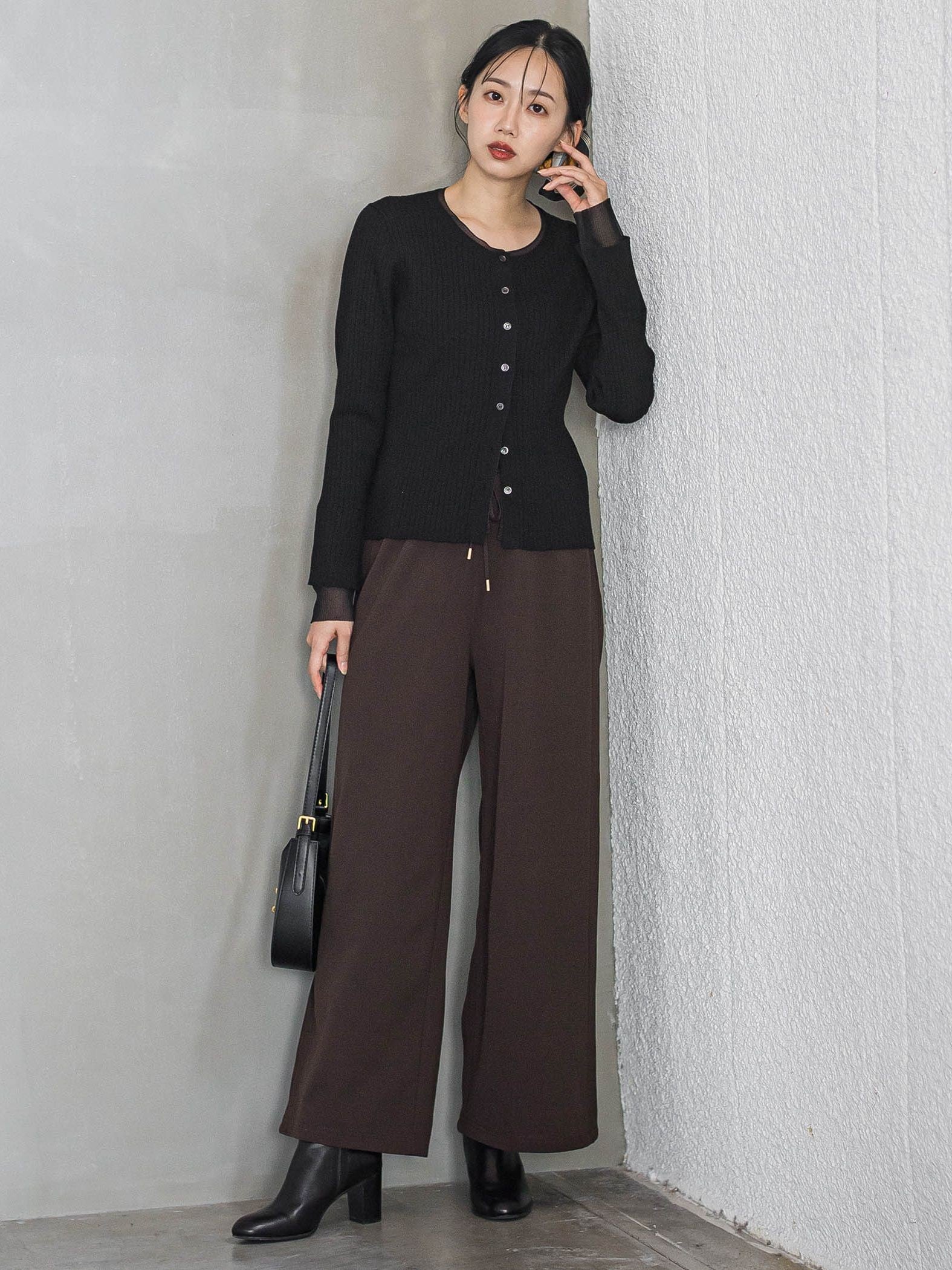 シアー切替えRIBニット≪手洗い可能≫