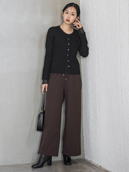 シアー切替えRIBニット≪手洗い可能≫