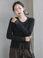 シアー切替えRIBニット≪手洗い可能≫