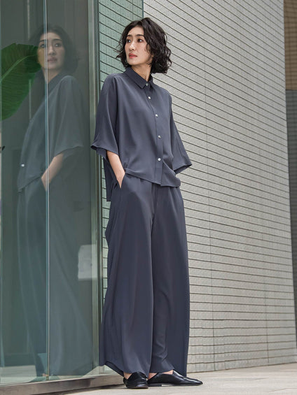 【大きいサイズ】キレリワイドパンツ≪洗濯機で洗える≫
