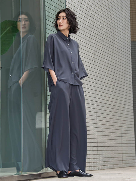 【大きいサイズ】キレリワイドパンツ≪洗濯機で洗える≫