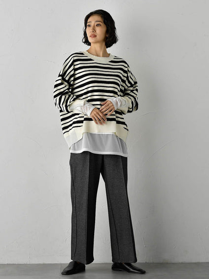 【WEB限定】”3コーデが叶う2点セット”ニット×シャツ≪手洗い可能≫