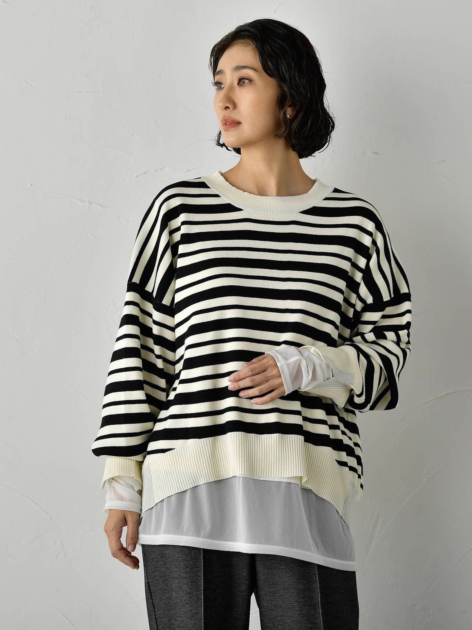 【WEB限定】”3コーデが叶う2点セット”ニット×シャツ≪手洗い可能≫