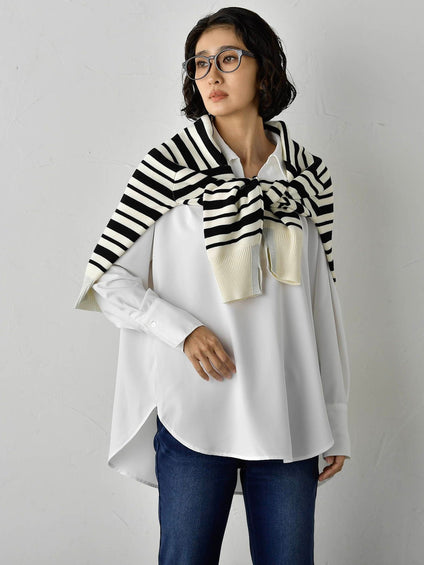 【WEB限定】”3コーデが叶う2点セット”ニット×シャツ≪手洗い可能≫