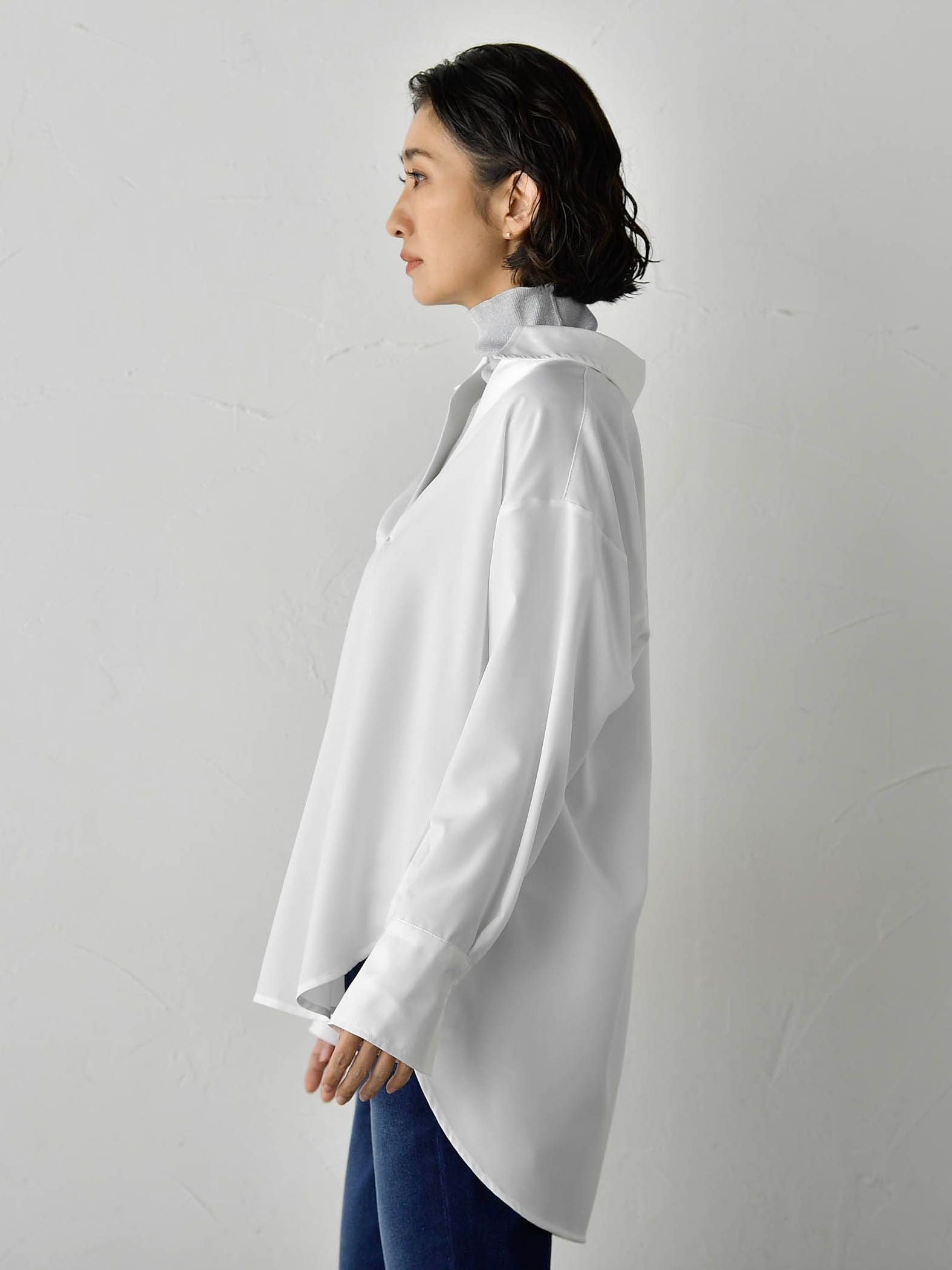 【WEB限定】”3コーデが叶う2点セット”ニット×シャツ≪手洗い可能≫