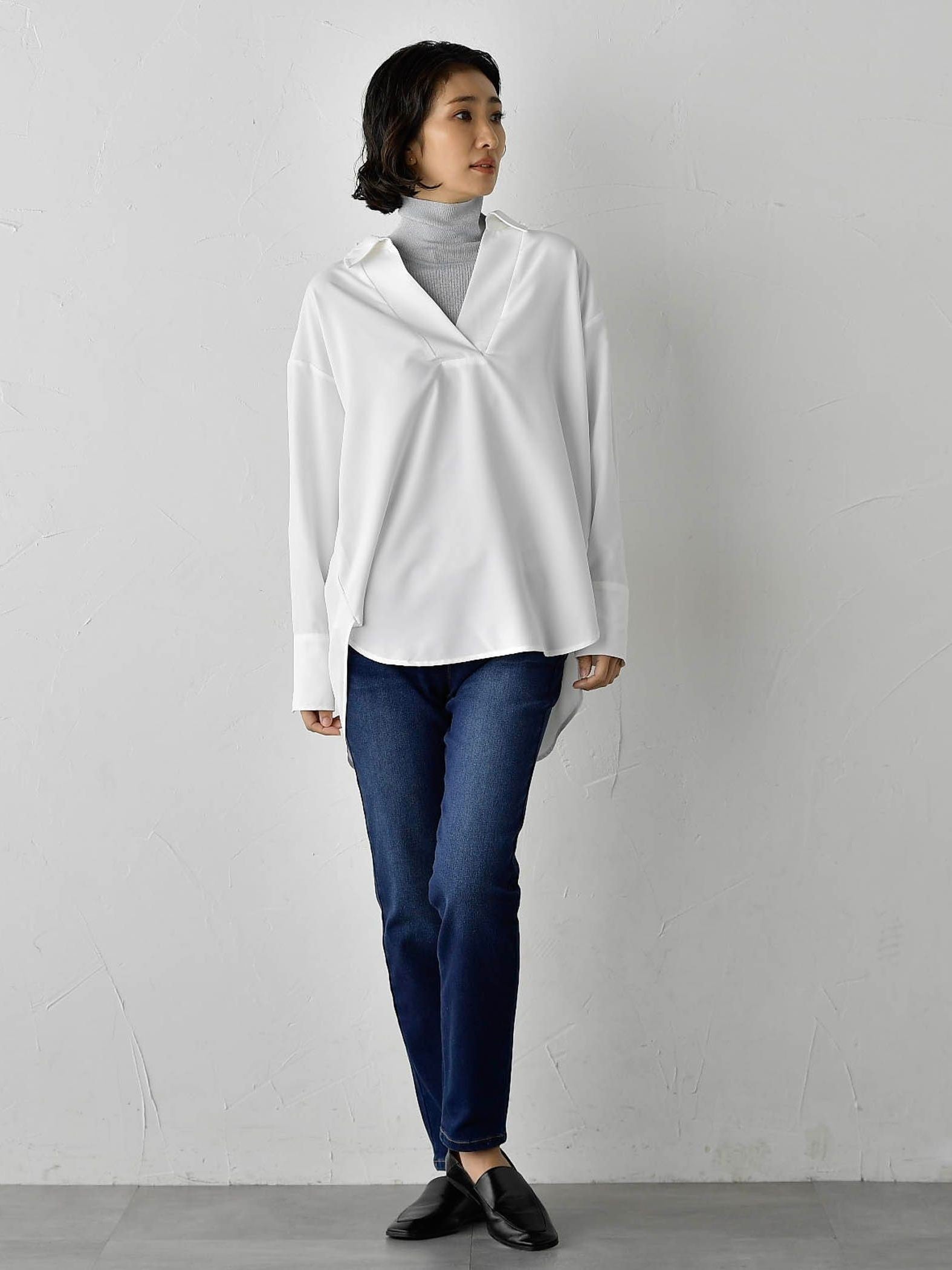 【WEB限定】”3コーデが叶う2点セット”ニット×シャツ≪手洗い可能≫