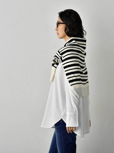 【WEB限定】”3コーデが叶う2点セット”ニット×シャツ≪手洗い可能≫