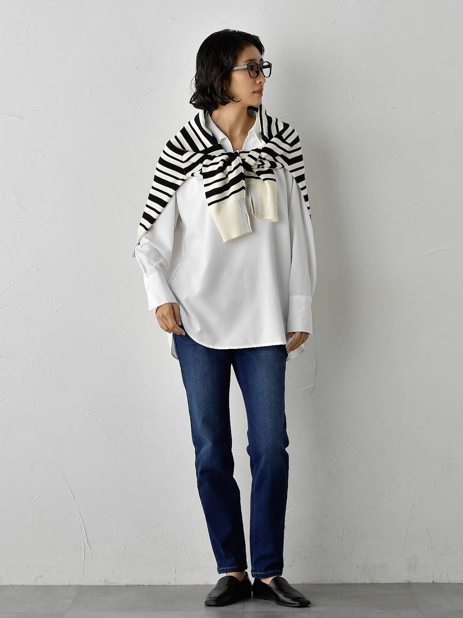 【WEB限定】”3コーデが叶う2点セット”ニット×シャツ≪手洗い可能≫