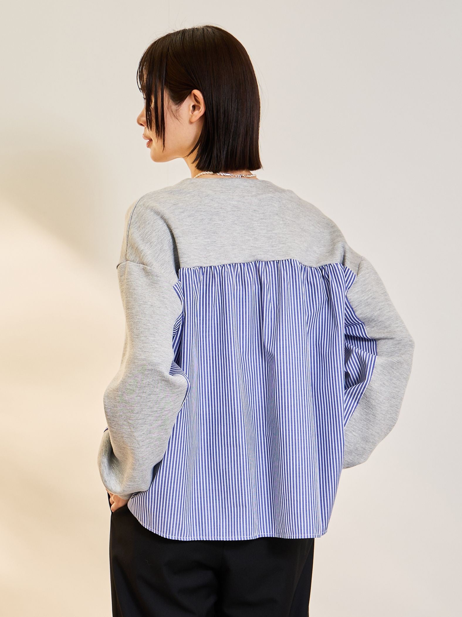 ダンボールバックストライプカーディガン