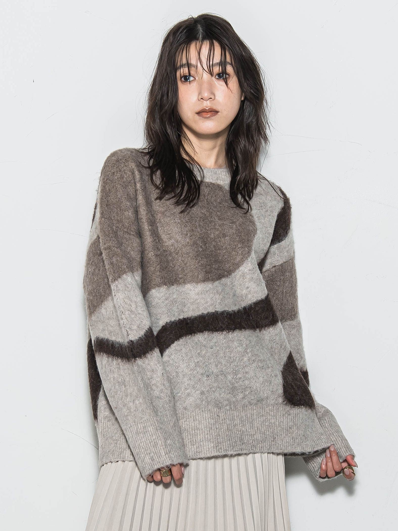 【WEB限定】マーブルニット≪手洗い可能≫