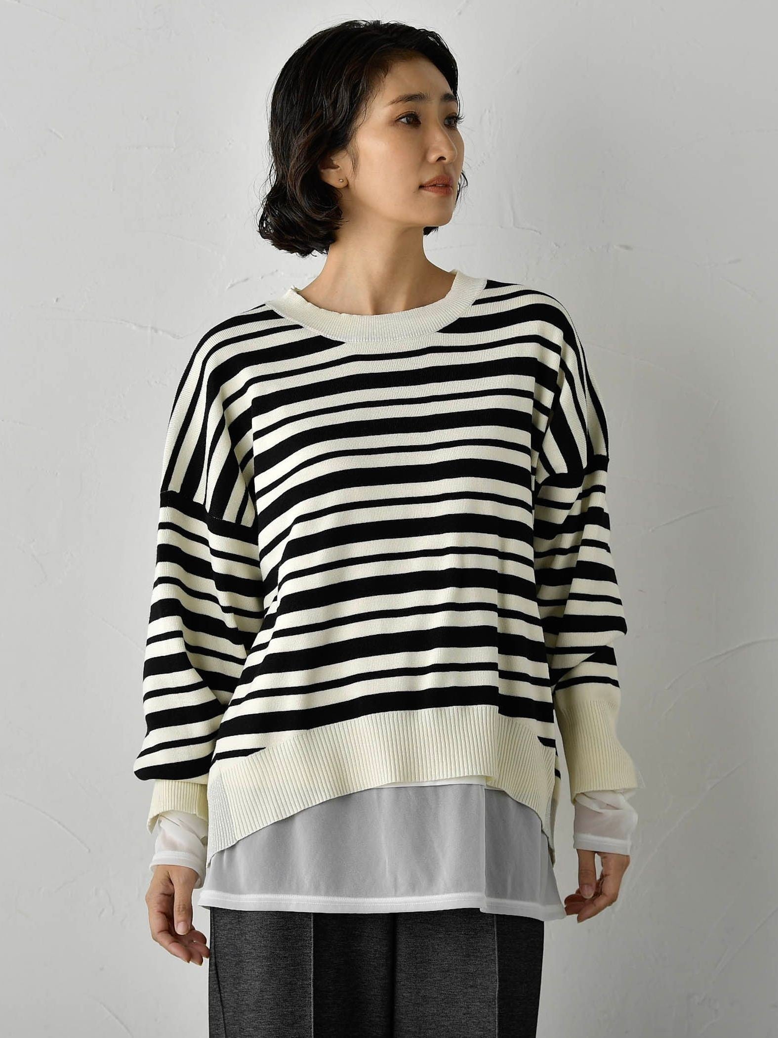 【WEB限定】”3コーデが叶う2点セット”ニット×シャツ≪手洗い可能≫