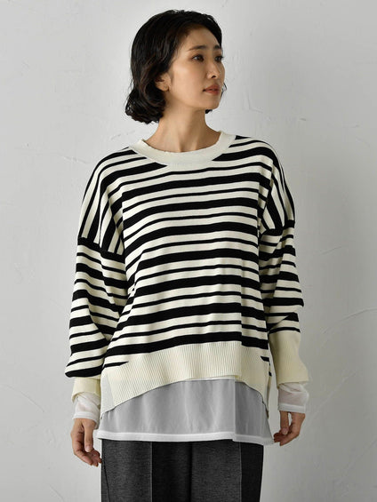 【WEB限定】”3コーデが叶う2点セット”ニット×シャツ≪手洗い可能≫