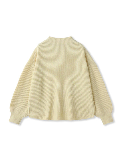 ラメリブボトルネックニット≪手洗い可能≫