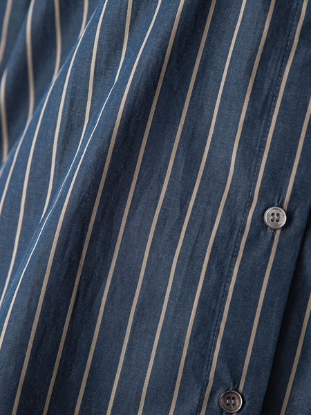 ストライプフーディオーバーシャツ≪手洗い可能≫