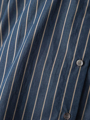 ストライプフーディオーバーシャツ≪手洗い可能≫