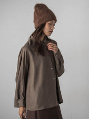 極細コーデュロイ変形スリーブブラウス