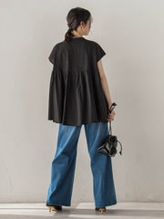 【WEB限定】キャンブリック立体刺繍ピンタックブラウス