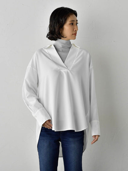 【WEB限定】”3コーデが叶う2点セット”ニット×シャツ≪手洗い可能≫