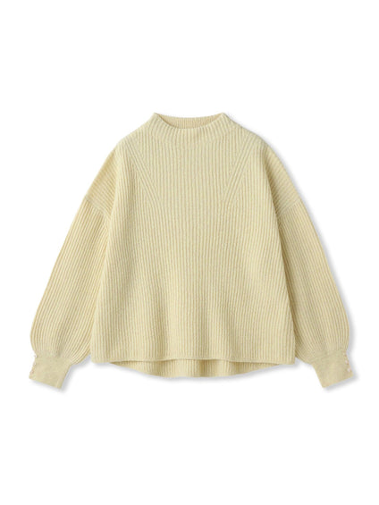 ラメリブボトルネックニット≪手洗い可能≫