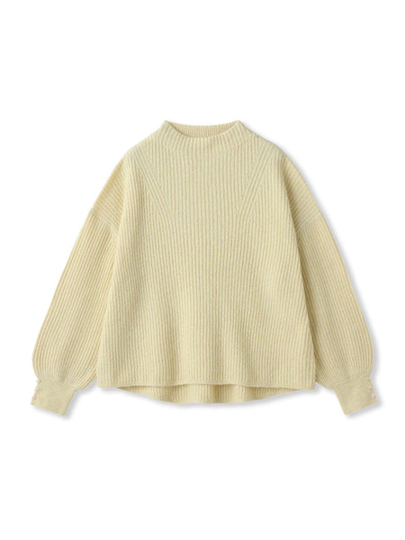 ラメリブボトルネックニット≪手洗い可能≫