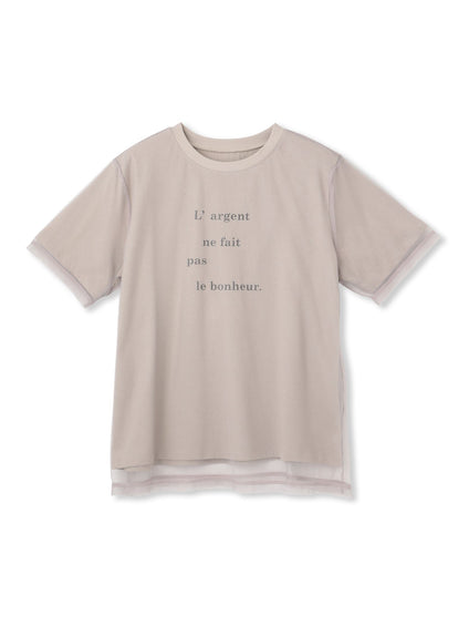 【WEB限定】チュールレイヤードロゴカットソー≪手洗い可能≫