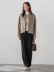 【Skinea】≪着るスキンケア≫リブハイネックニット