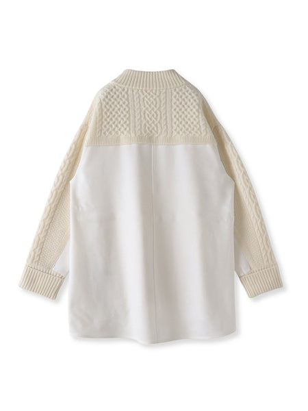 【大きいサイズ】ハミルトンケーブル切り替えニット