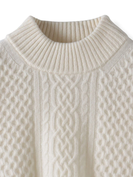 【大きいサイズ】ハミルトンケーブル切り替えニット