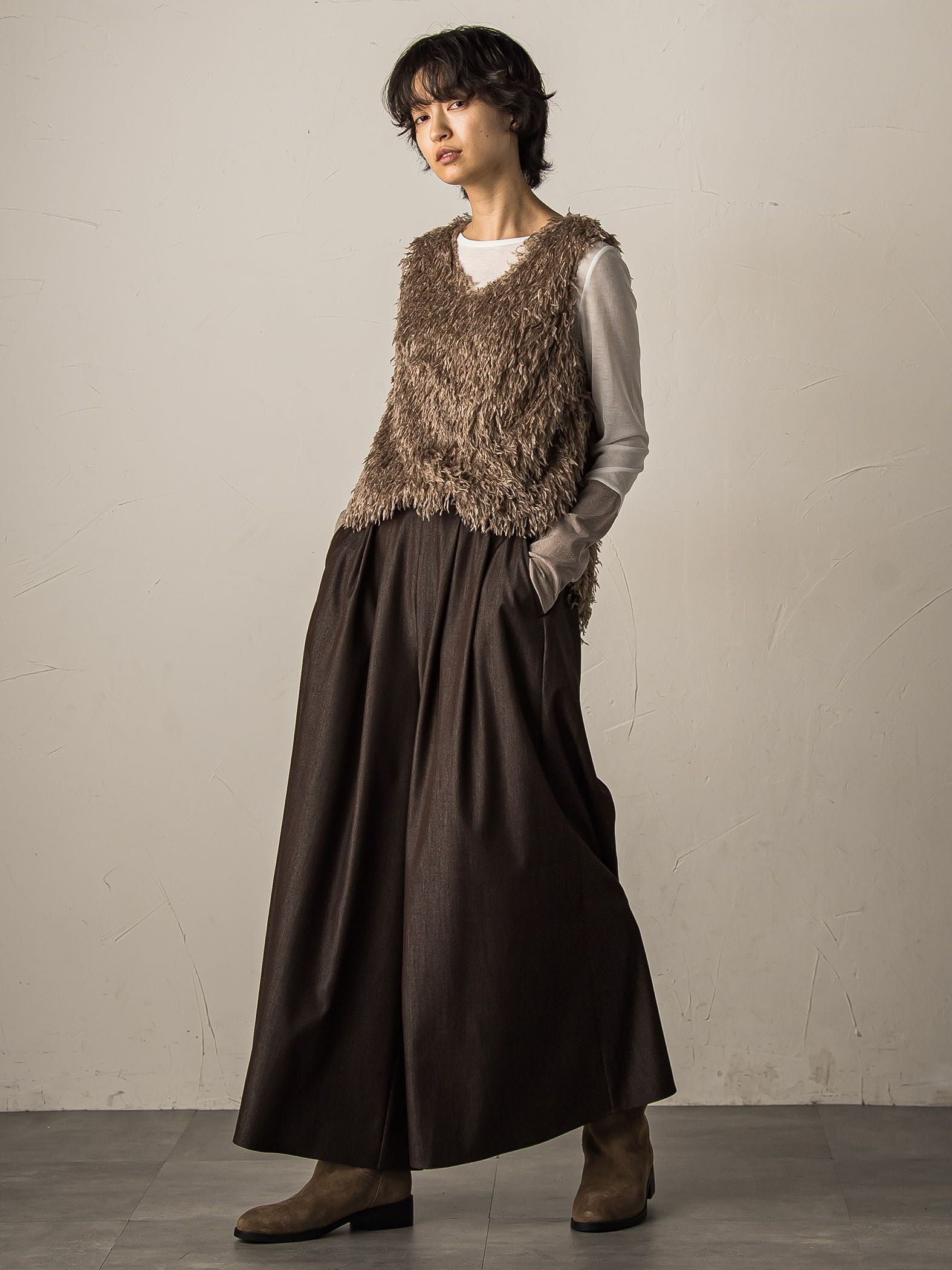 【新色追加】フレアヘムキュロットパンツ≪洗濯機で洗える≫