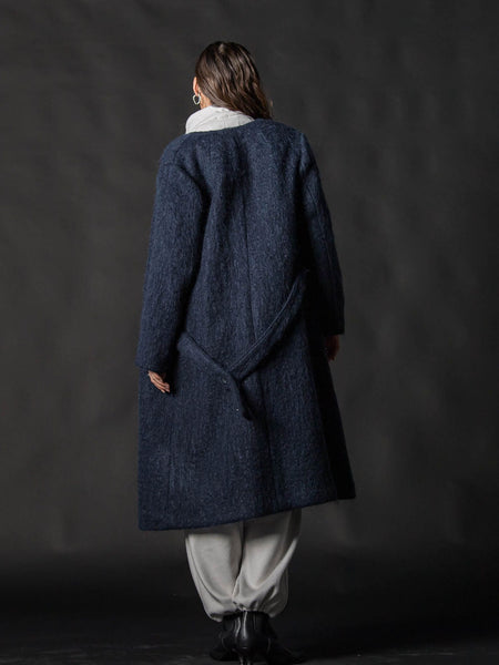 【deluxee'm】ループシャギーアシンメトリーベルトコート