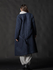 【deluxee'm】ループシャギーアシンメトリーベルトコート