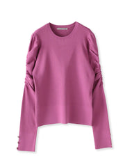 シャーリングスリーブニット