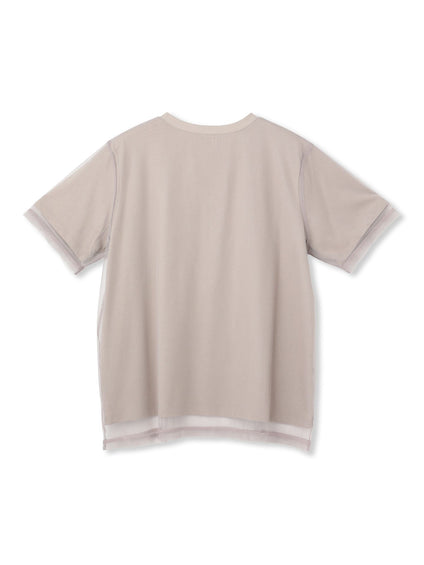 【WEB限定】チュールレイヤードロゴカットソー≪手洗い可能≫