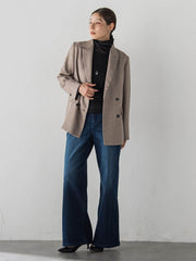【WEB限定/大きいサイズ】裏起毛デニムワイドパンツ