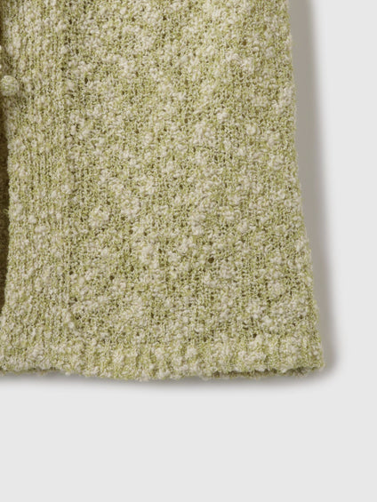 ＜陰影で魅せる＞ツイード風MIXスラブポロカーデ