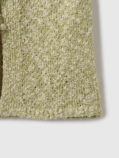 ＜陰影で魅せる＞ツイード風MIXスラブポロカーデ