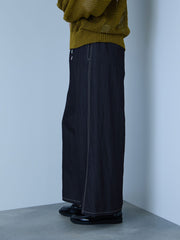 【シーズンレス】ナイロンツイルデニムイージーワイドパンツ