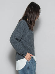 フラッフィークルーネックニット≪手洗い可能≫