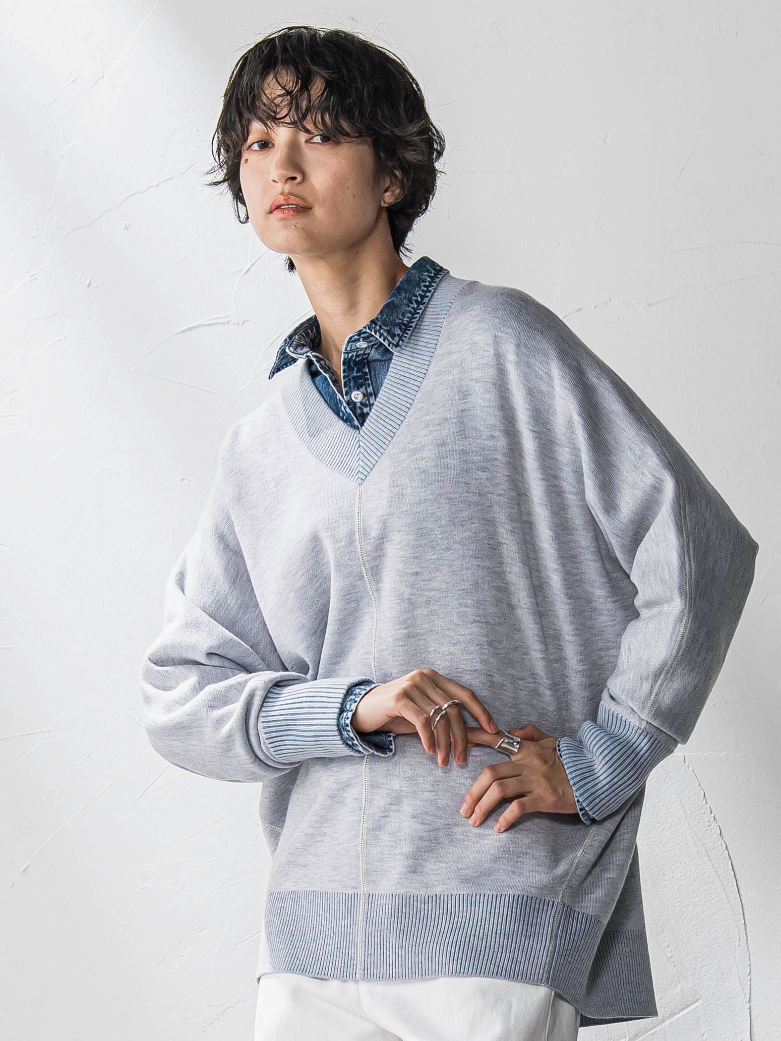 【新色追加】今日の気分で着回せるリバーシブルニット≪手洗い可能≫