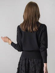 アシメパールビジューニット