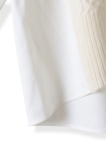 【大きいサイズ】ハミルトンケーブル切り替えニット