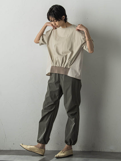 裾リブ前後異素材プルオーバー≪手洗い可能≫