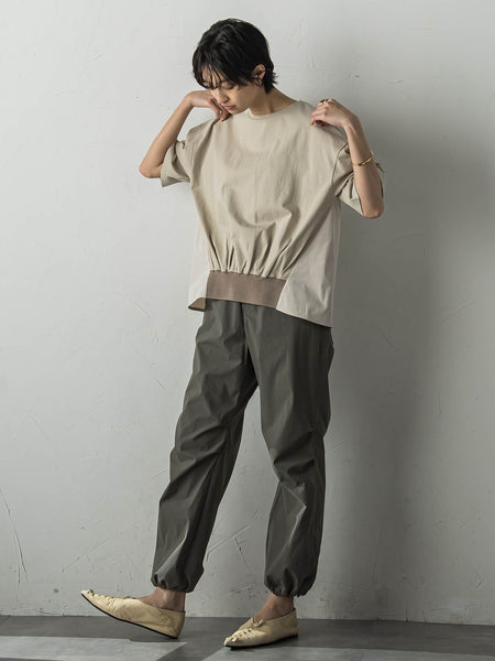 裾リブ前後異素材プルオーバー≪手洗い可能≫