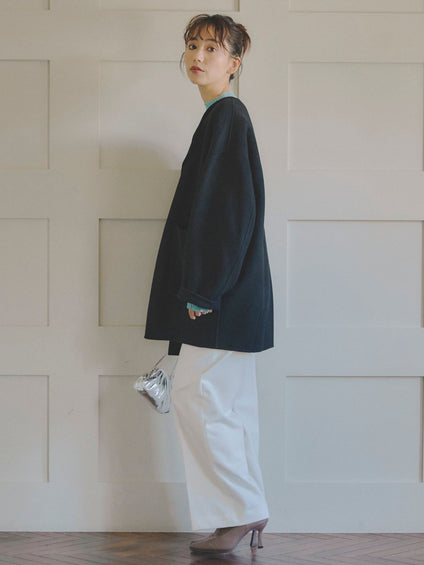 両面起毛ワイドパンツ≪洗濯機で洗える≫