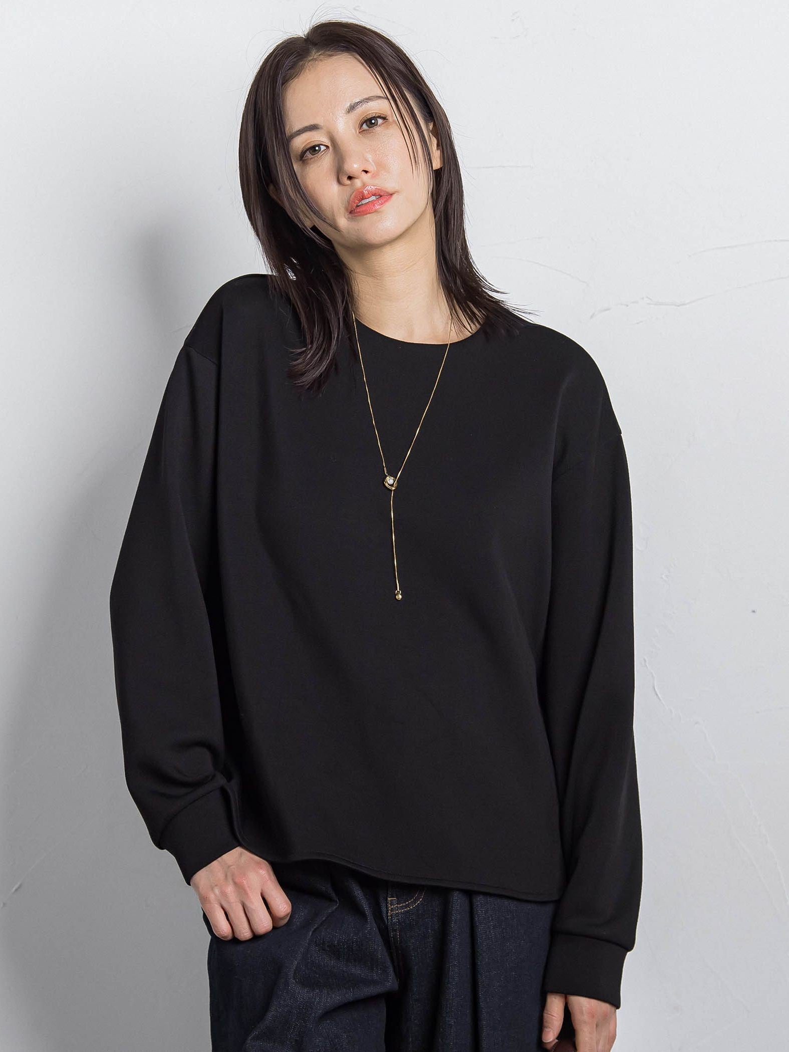 【WEB限定】《暖色美》裏起毛クルーネックトップス≪手洗い≫