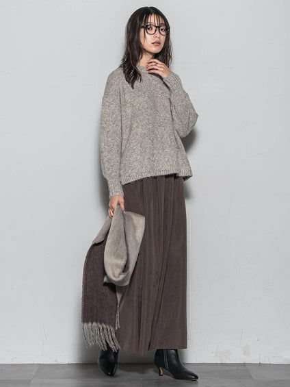 ラメスパンコールクルーネックニット≪手洗い可能≫