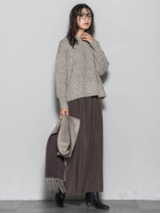 ラメスパンコールクルーネックニット≪手洗い可能≫