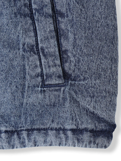 中綿デニムジャケット≪洗濯機で洗える≫