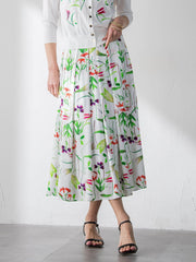 【KEITA KAWASAKI × Viaggio Bluコラボ】リリープリントスカート