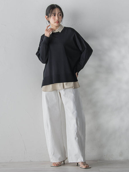 サイドボタンニット≪手洗い可能≫